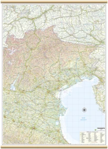 Carta GEOGRAFICA MURALE REGIONE "TRIVENETO " 97 X 135 cm BELLETTI cartina - Picture 1 of 1