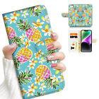 ( For iPhone SE 1st Gen 2016) Wallet Case Cover AJ26061 Pineapple Flower