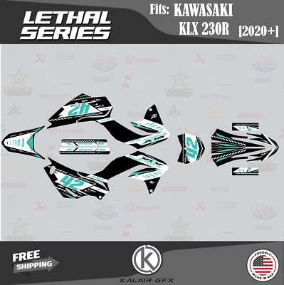 Graphics Kit for KAWASAKI KLX230R 2020 2021 2022 2023 Lethal - TEAL-SHIFT - Image 1 of 4