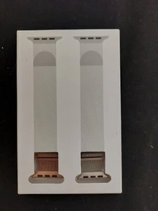 Apple CompatWatch Bands 38, 40, 41mm Woven Stainless Steel Starlight & Rose Gold - Picture 1 of 3