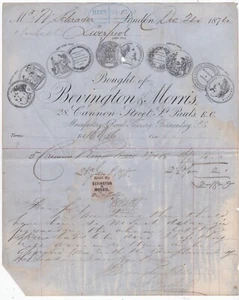 SOVRASTAMPA SICUREZZA COMMERCIALE VICTORIA BEVINGTON & MORRIS BILLHEAD 1875 - Foto 1 di 2