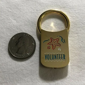 Volunteer Volunteer's Star Fish Gold Tone Lock Keychain Key Ring #36639 - Picture 1 of 2