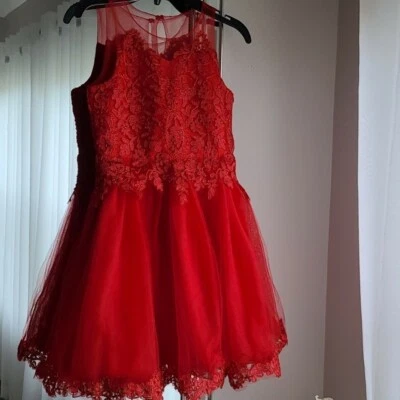 Vestido rojo Blush By Us Angels para niñas talla 8 Foto 1 de 4