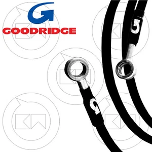 KIT TUBI FRENO IN TRECCIA GOODRIDGE ACCIAIO NERI HONDA CBR1000 RR 2004 2005 - Foto 1 di 2