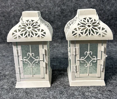 (2) Gazebo de Metal Blanco Margarita Vela Linternas Decoración Boda Foto 1 de 4