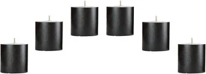 AURA DECOR Candele a colonna alta 2x2 pollici, set di 6. Nero, senza profumo. Acquisto all'ingrosso,... - Foto 1 di 6