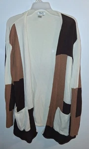 Blushe Colorblock Langarm Knopfleiste V-Ausschnitt Cardigan Gr. 2X - Bild 1 von 2
