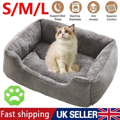 Cat Dog Bed Cat Bed Soft Washable Puppy Cushion Warm Pet Basket S M L UK. - Image 1 of 4
