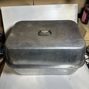 Vintage Wear-Ever No 326 Ventilated Covered Turkey Ham Roaster Pan 3 Pieces USA - Picture 1 of 11