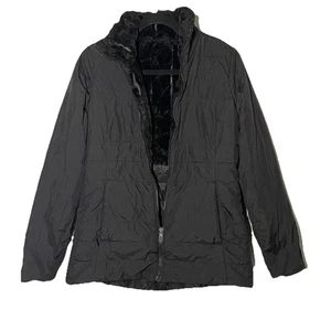 The North Face Womens M Black Faux Fur Reversible Full-Zip Pocket Puffer Jacket - Picture 1 of 19