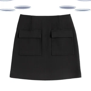 Gonna da donna Ex Fat Face - gonna jacquard testurizzata linea ad A nera (taglia 8) - Foto 1 di 3