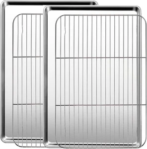 Stainless steel baking tray,Baking & Cookie Sheet with 18 X 13 X 1, Silver - Picture 1 of 5