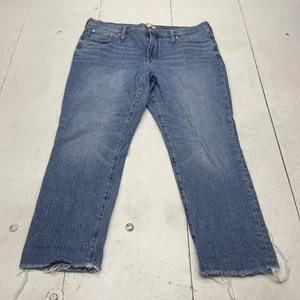 Madewell Jeans Womens 31P Blue Vintage Jean High Rise Raw Hem Straight Leg Denim - Picture 1 of 8