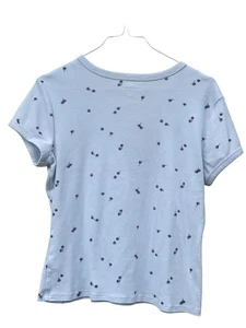 Summer Spring Women Arizona Jeans Blue flower top Shirt Size Large BTS - Picture 1 of 3