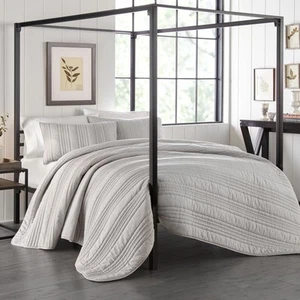 Stone Cottage Whitehills Cotton Grey 3 Piece Quilt Set-Full/Queen - Picture 1 of 35