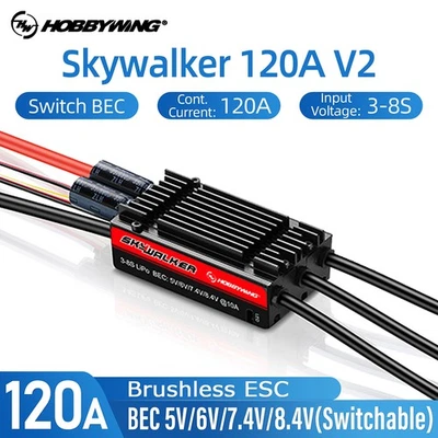 HOBBYWING Skywalker 120A V2 Bürstenloser ESC 8,4A/30V BEC 3-8S für RC-Drohnen - Bild 1 von 4