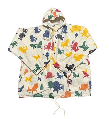 Chaqueta con Capucha Costera Estampado Silla Adirondack L/XL Michigan Rag Co Hombres De Colección Foto 1 de 4
