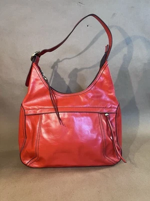 Bolso de Hombro HOBO Fortune Cuero Genuino en Madera a la deriva Rojo Naranja Cierre de Cremallera Foto 1 de 4