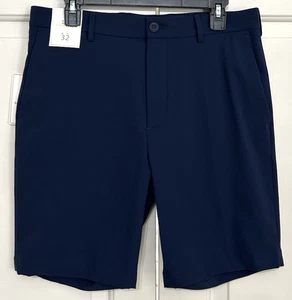 Pantaloncini da uomo Hart Schaffner Marx taglia 32 blu navy lusso performance flat front nuovi con etichette - Foto 1 di 6