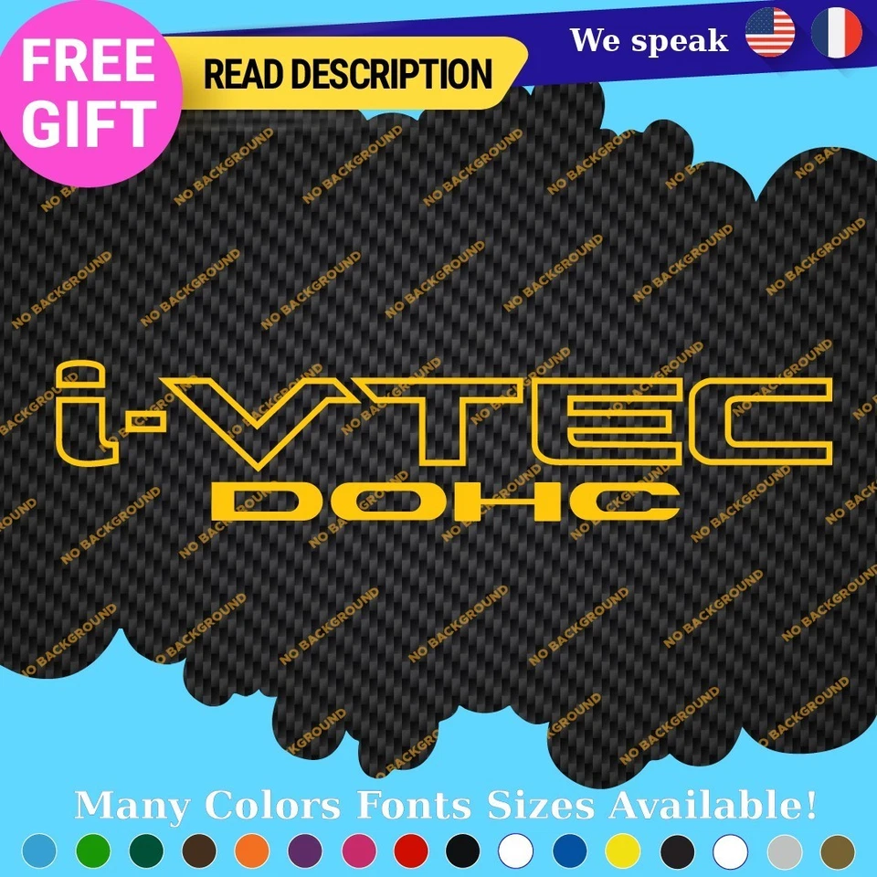 Fits IVTEC Turbo DOHC Decal Sticker Vinyl Honda Civic Accord JDM RSX Type VTEC Foto 1 de 4