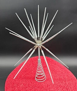 Nuevo Atomic Sputnik Estilo Árbol de Navidad Topper Decoración Estrella Plata 1533 - Imagen 1 de 8