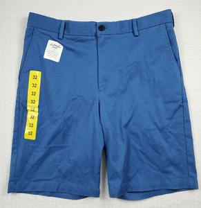 NWT Izod Saltwater Stretch Blue Relaxed Classic Flat Front Shorts Men's Size 32 - Picture 1 of 6