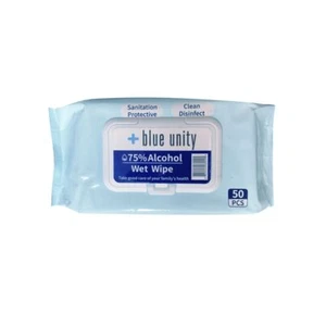 Blue Unity AW50CT 75% Alcohol Wet Wipes, 50 Wipes/Pack, 36 Packs/CS - Picture 1 of 2