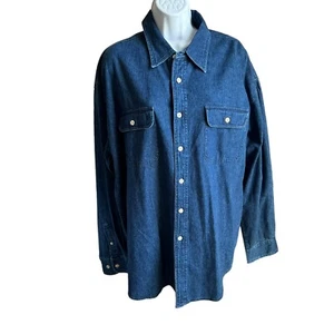 Maurices Denim Work Shirt Mens Size Large Vintage Made In Hong Kong NWT NOS - Picture 1 of 6