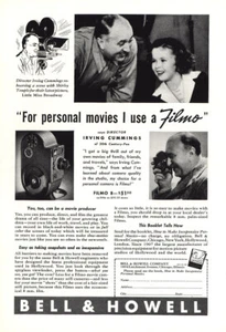 1938 Bell & Howell Filmo: Shirley Temple and Irving Cummings Vintage Print Ad - Picture 1 of 1