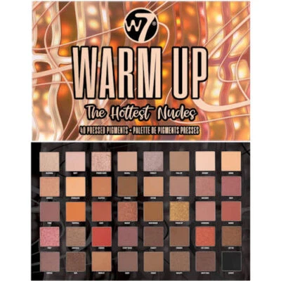 W7 Warm Up Pressed Pigment Palette - Eyes Eyeshadow Shimmer Matte Bronze Nude - Image 1 of 4
