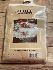 Nob Hill Linens Spitzen Weihnachtsstern Tischplatte 33" Quadratisch NEU #20-060 Weihnachten - Bild 1 von 3
