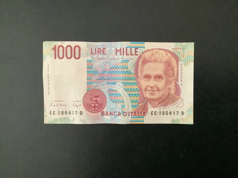 Italy 1000 Lire 1990 Circulated Cover