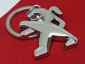 Peugeot Logo Metal Car keychain key ring with Gift Pouch S1 - Picture 1 of 6