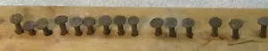 15 Vintage Numbered Railroad Cross Tie Nails Round Heads - Picture 1 of 7