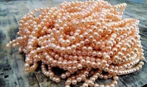 Glass Pearl Bead, Pearlized, 4mm, Light Salmon,  Approx 200 pce,  Free Post - Picture 1 of 1