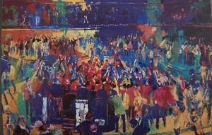 LeRoy Neiman 1980 "CHICAGO BOARD OF TRADE" Börsenmakler Kunst Postkarte Promo #105 - Bild 1 von 2