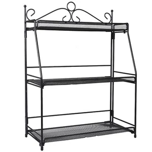 Standing Spice Rack 3 Tier Metal Foldable Kitchen Rack for Countertop Organizer - Picture 1 of 19