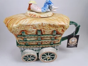 The Teapottery Limited Edition Novelty Teapot Hay Collecting Cart Wagon - Picture 1 of 22