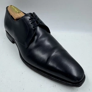 Loding Men's Shoes Sz 7.5 Black Leather Plain Toe Oxford Shoes - Picture 1 of 13