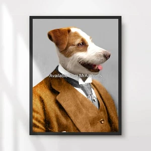 Póster de decoración de cuadro de pared con impresión artística de retrato de perro Jack Russell Terrier divertido divertido - Imagen 1 de 4