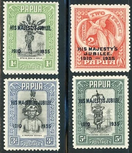 Papua 1935 Scott # 114-117 Mint Lightly Hinged Set - Foto 1 di 2