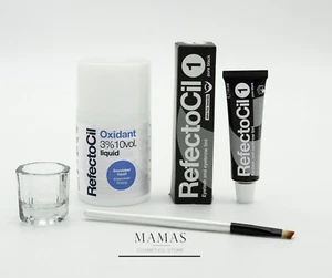 KIT RefectoCil: Tinte Negro 3.0 15 ml + 3% Oxidante Líquido 100 ml + Vidrio + Cepillo - Imagen 1 de 3