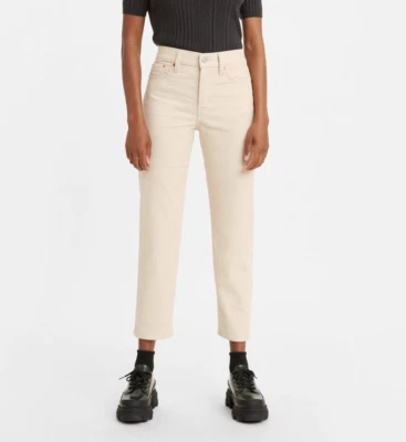 Pantalones de pana Levi's Premium Wedgie calce recto para mujer sandshell blanco 24x28 Foto 1 de 3