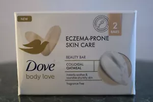 2-Pack Dove Body Love Eczema Prone Skin Care Colloidal Oatmeal Acne Soap SEALED - Picture 1 of 8