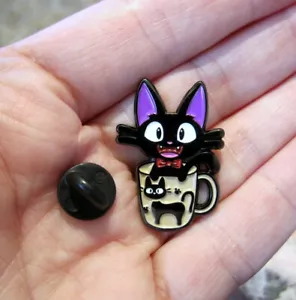 Jiji Black Cat Pin Coffee Cup A - Hard Enamel - Picture 1 of 5