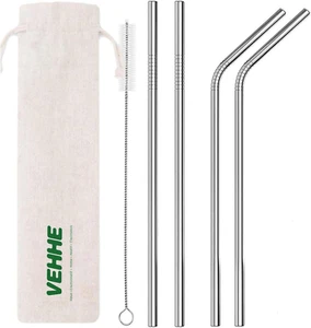 Metal Straws Stainless Steel Straws Drinking Straws Reusable - 10.5" Ultra Long - Picture 1 of 7