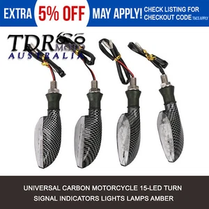 4x Carbon LED Turn Signal Light Indicators 4 Aprilia Tuono 1000 RSV 4 R SMV SL - Picture 1 of 8