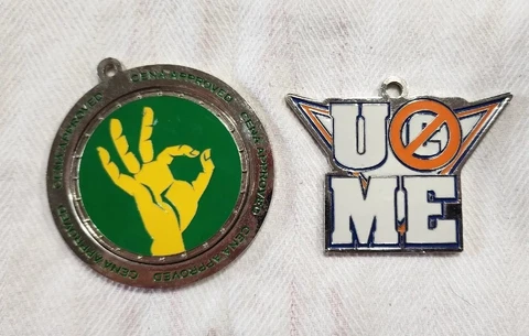 Lot of 2 WWE John Cena Approved Pendants  Wrestling No Chains Cover