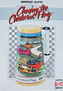 Budweiser Salutes "Chasing the Checkered Flag" 1990 Stein, No. CS132 - Picture 1 of 12