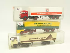 Wiking 1/87 HO - Lote De 3 Camiones Semi Remolque Mercedes Scania Ford B - Imagen 1 de 1